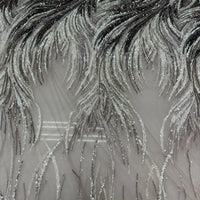 Black x Silver Mauve Streak Lace | 5 yards