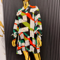 Stripped Graphic Print Dress