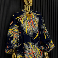 Navy Blue Ankara Bubu Maxi Dress