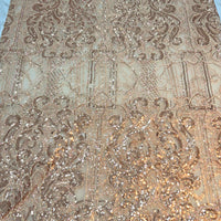 Nude Rose Gold Sequin Lace | 5 yards