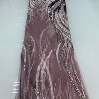 Black x Silver Mauve Streak Lace | 5 yards