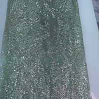 Light Blue x Silver Sequin Lace | 5 yards