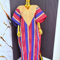 Blue & Red BuBu w/Asooke neckline
