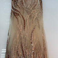 Rose Gold x Teal Streak Lace | 5 yards