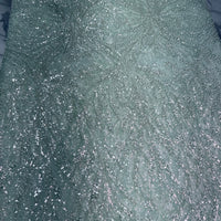 Soft Blue Sequin Lace | 5 yards