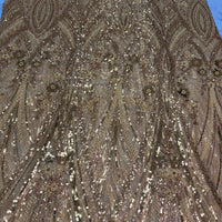 Elegant Gold Beaded Sequin Lace | 5 yards