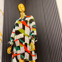 Stripped Graphic Print Dress