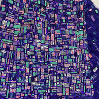 Dark Blue Checkered Lace | 5 yards