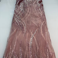 Blush Pink Streak Lace | 5 yards