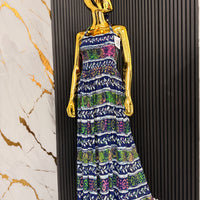 Halter Pleated Dress - Adire Chiffon