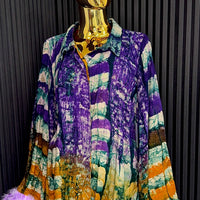 Agbonma Purple Feather Ombré 2-Piece Set