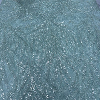 Light Blue x Silver Sequin Lace | 5 yards