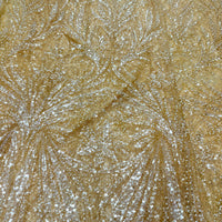 Yellow x Silver Sequin Lace | 5 yards