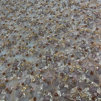 Gold x Red Floral Lace | 5 yards