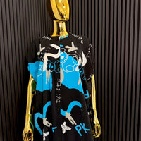 Black X Blue Abstract Bubu