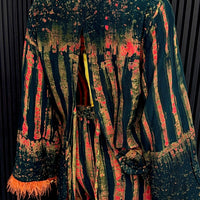 Agbonma Black & Orange Feather 2-Piece Set