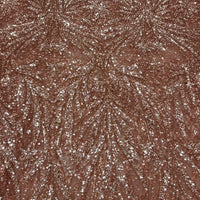 Burgundy Rose Gold Sequin Lace | 5 yards