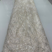 White Sequin Lace | 5 yards