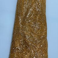 Gold Beaded Sequin Lace | 5 yards