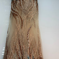 Rose Gold x Teal Streak Lace | 5 yards