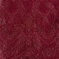 Dark Red Sequin Lace | 5 yards