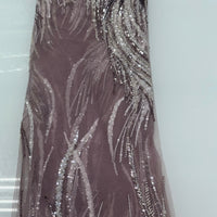 Black x Silver Mauve Streak Lace | 5 yards