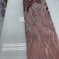 Blush Pink Streak Lace | 5 yards