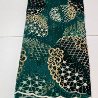 Hunter Green Tulle Bead Lace | 5 yards