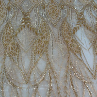Gold x White Beaded Lace | 5 yards