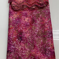 Plum Pink & Gold Details Net | 5 Yards