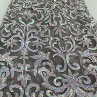 Iridescent White Sequin Lace | 5 Yards