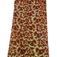 Burnt Orange Sequin Lace | 5 yards