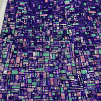 Dark Blue Checkered Lace | 5 yards