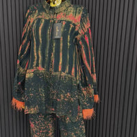 Agbonma Black & Orange Feather 2-Piece Set