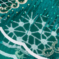 Hunter Green Tulle Bead Lace | 5 yards