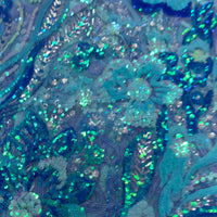 Sapphire Blue Floral Net Lace | 5 yards