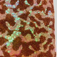 Burnt Orange Sequin Lace | 5 yards