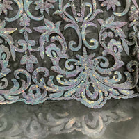 Iridescent White Sequin Lace | 5 Yards