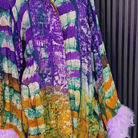 Agbonma Purple Feather Ombré 2-Piece Set