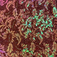 Amber & Orange Sequin Lace | 5 Yards