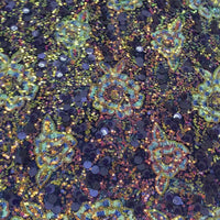 Indigo Holographic Sequin Lace | 5 Yards