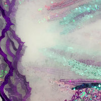 Purple Transparent Sequin Net Lace | 5 yards