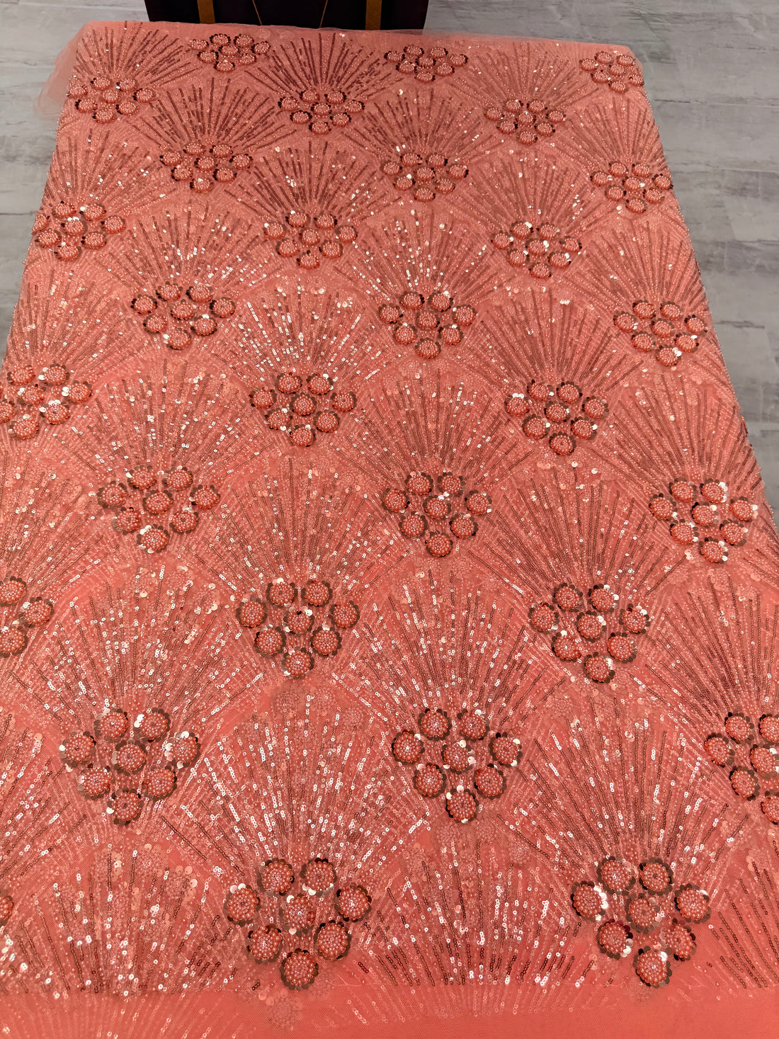 Light Peach Lace | 5 yards