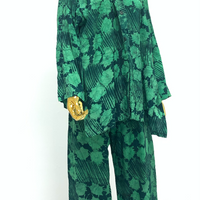 Emerald Light Green Batik 2-Piece Set W/ Open Back