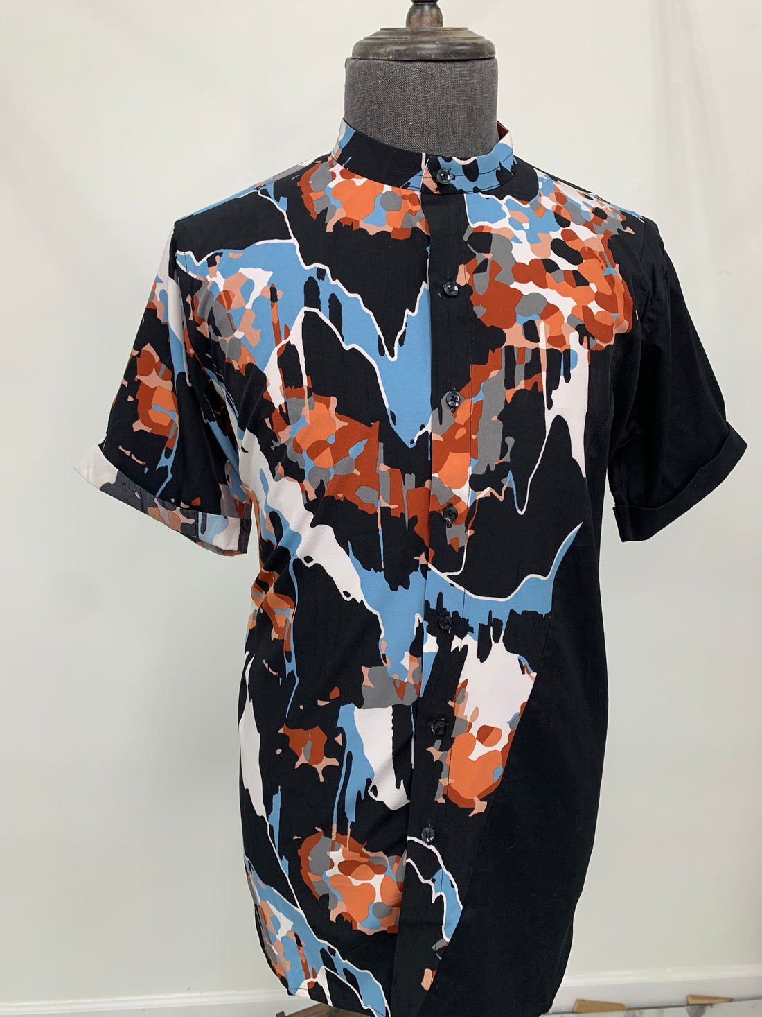 Black Short Sleeve Paint Drip Shirt