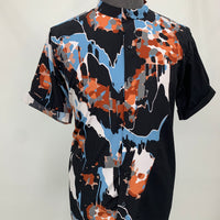 Black Short Sleeve Paint Drip Shirt