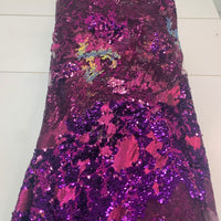 5 Yard Hot Pink & Purple Multicolored Sequin Net