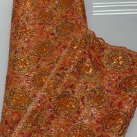 BURNT ORANGE SEQUIN LACE | 5 YARDS