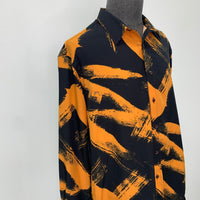 Black & Tangerine Orange Stripped Long Sleeve Shirt