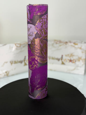 Purple & Gold Leaf Sego Gele